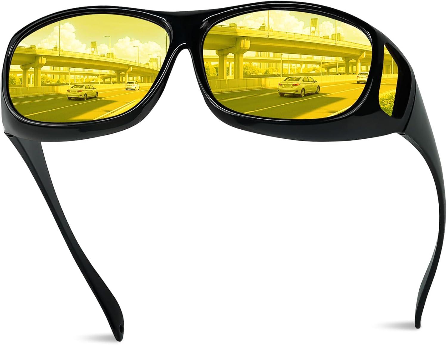 Night Driving Glasses Showdown: Fit Over, Anti-Glare, HD Yellow for Surprising Clarity