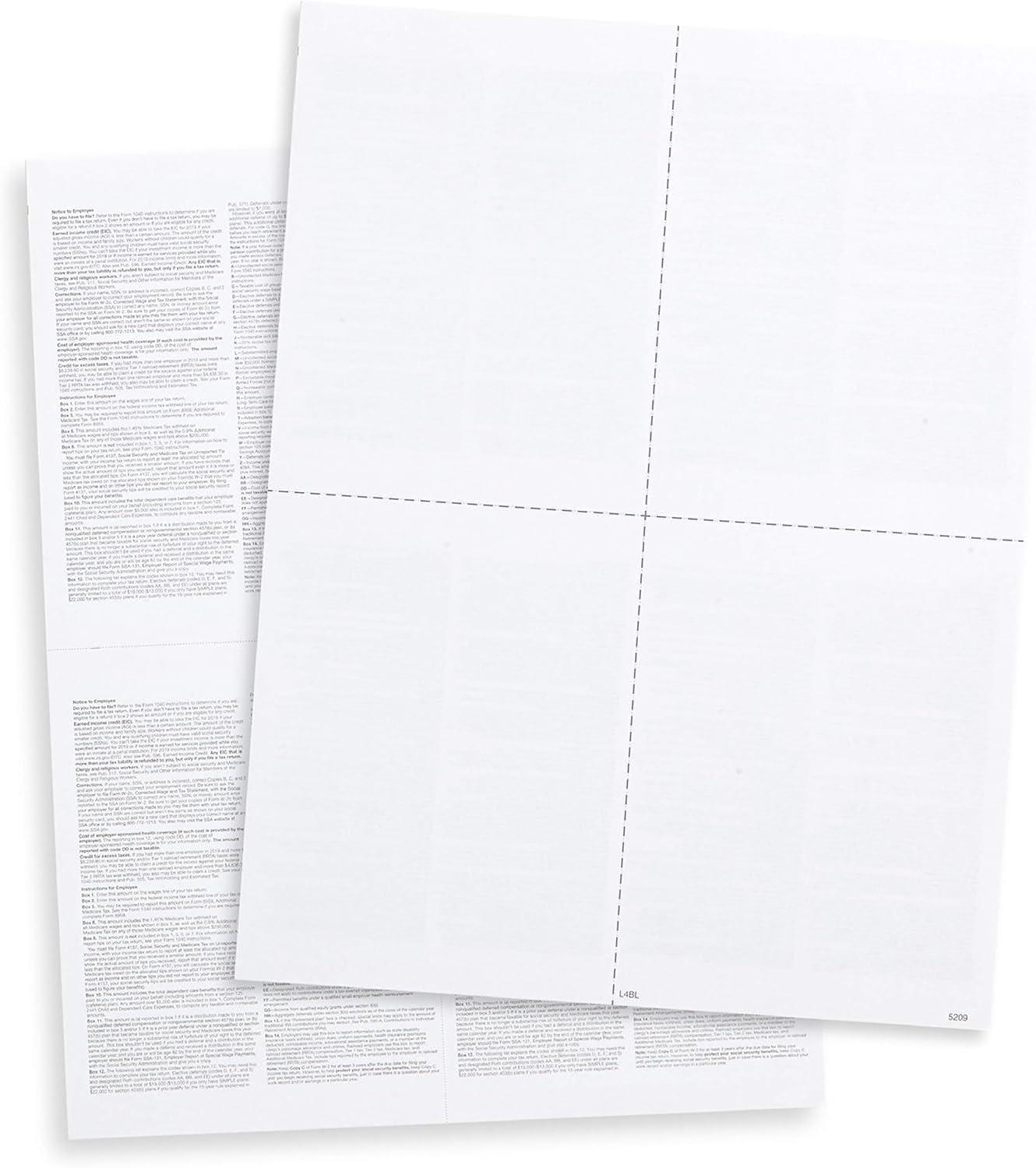 W2 4-Up Forms 2025: Tested for Smooth Laser Printing, Surprising Efficiency for 25 Employees