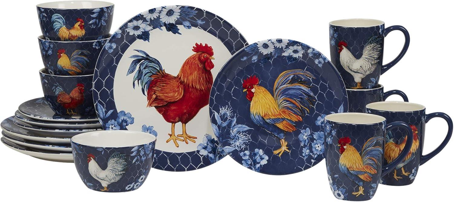 Best Cookware - Certified International Indigo Rooster 16 pc Dinnerware Set, Service for 4 Review