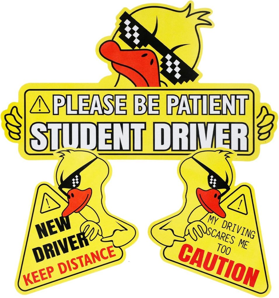 Best Automotive Accessory – SINGARO New Driver Magnet, 3pcs Cute Duck Car Magnets Student Driver Sign,Car Bumper Student Driver Reflective Sign,Car Exterior Accessories Review