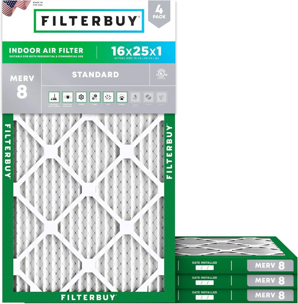 Best Air Filter – Filterbuy 16x25x1 MERV 8 Dust & Allergy Review