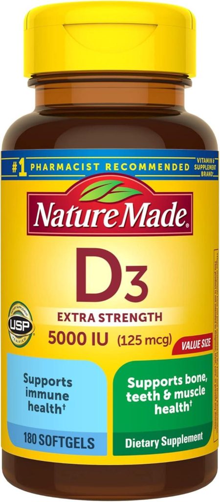 Best Vitamin D Supplement – Nature Made D3 5000 IU Softgels Review