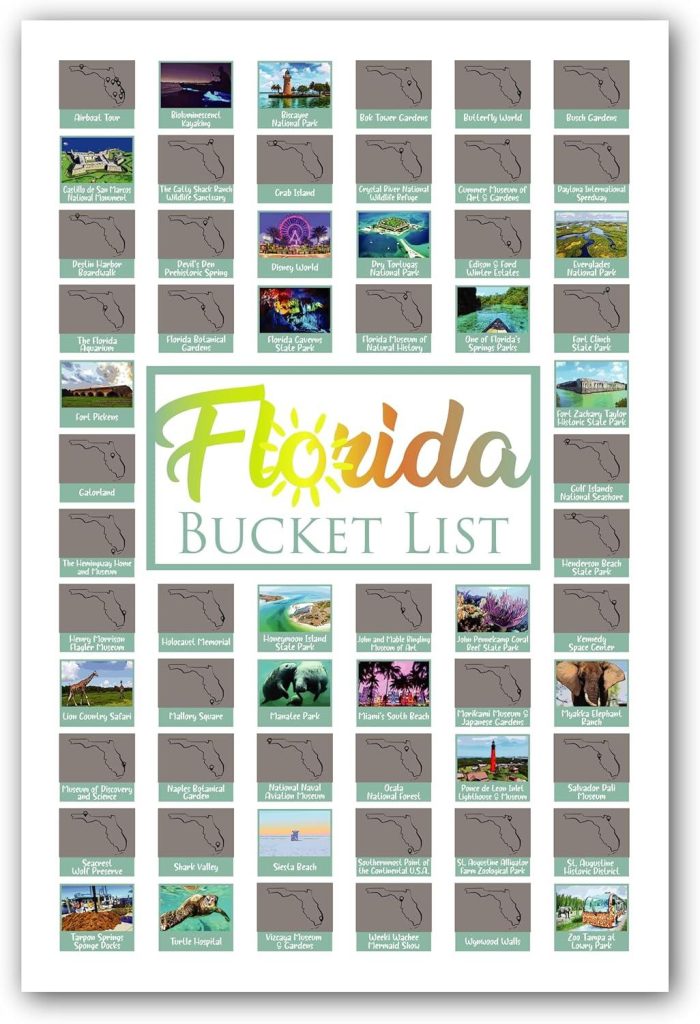 Best Travel Map – Destinations Trekked Florida Scratch Off Poster Review