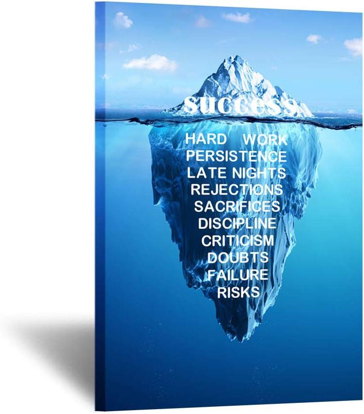 Best Wall Art – KREATIVE ARTS – Canvas Quotes Wall Art Success Inspiration Motivation Iceberg Poster Review