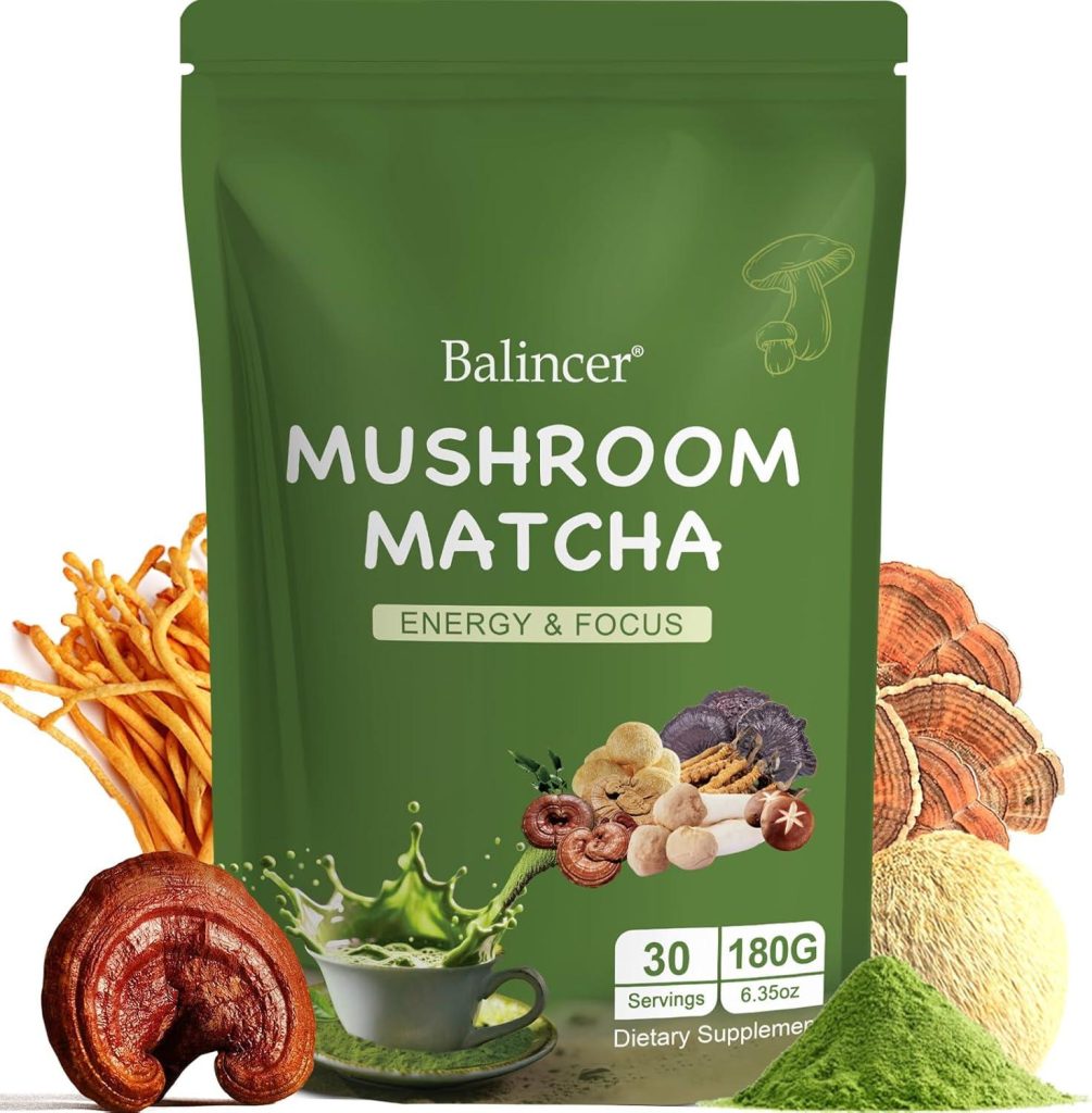 Best Food & Supplements – Balincer Mushroom Matcha, 6 Adaptogenic Mushrooms Mixed with Ceremonial Grade Matcha Review