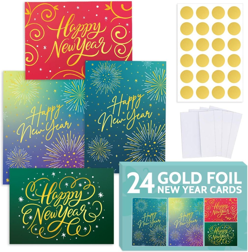 Best Holiday Cards – T MARIE 24 Gold Foil New Year Cards 2026 Review