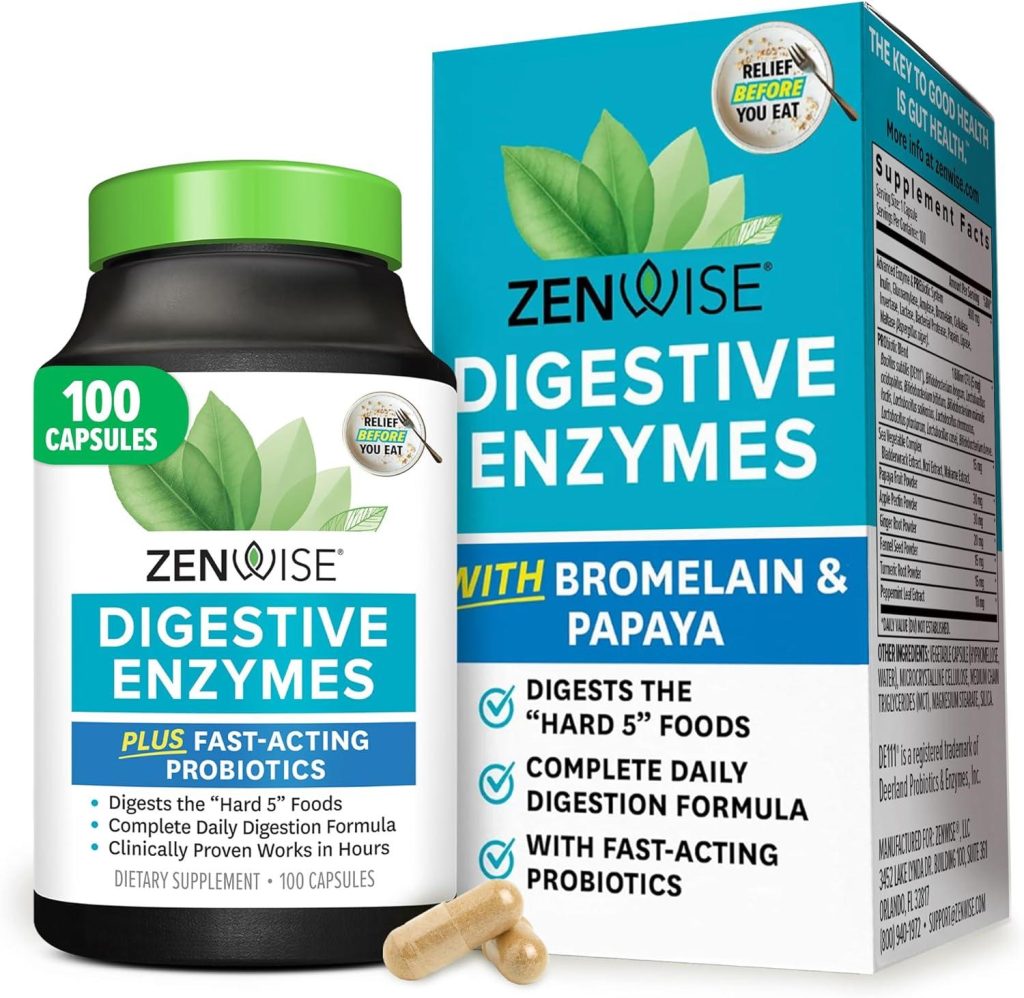 Best Probiotic – Zenwise Health Digestive Enzymes for Gut Health & Bloating Relief – Multi Enzymes Digestion Supplement – 100 Count Review