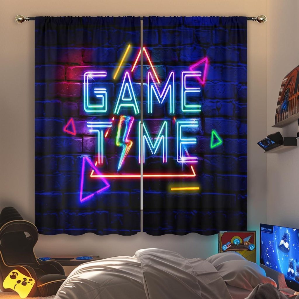 Best Kids Curtains – Mitpok Neon Gaming Curtains Review