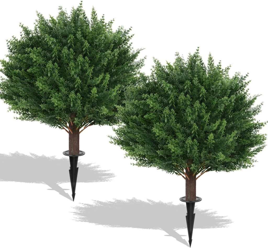 Best Artificial Plants – 2Pack Cedar Topiary Ball Trees Review