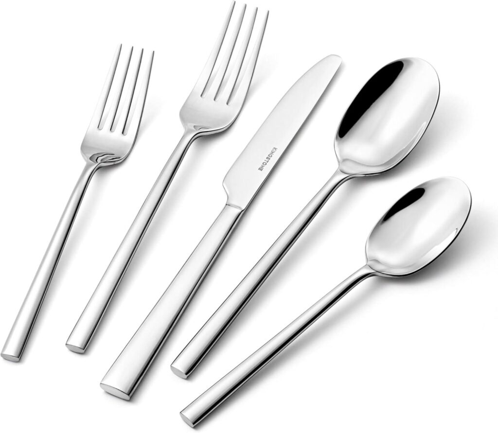 Best Flatware Set – KINGSTONE Silverware Set, 20-Piece Forged Cutlery Review