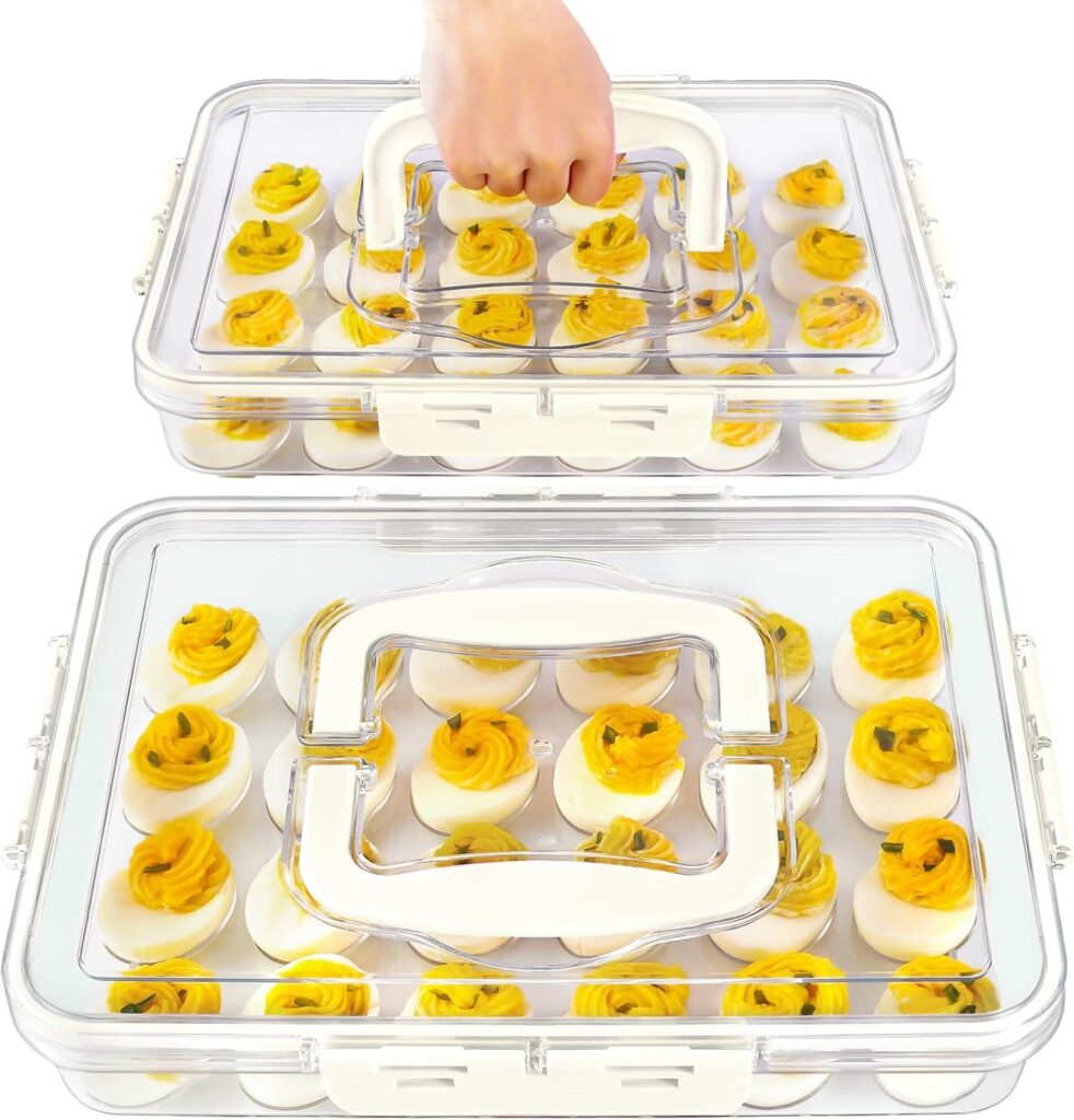 Best Egg Carrier – 2 Pack Deviled Egg Containers with Handle Review