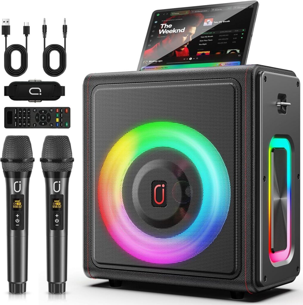 Best Karaoke Machine – Portable Bluetooth Speaker with 2 Mics Review