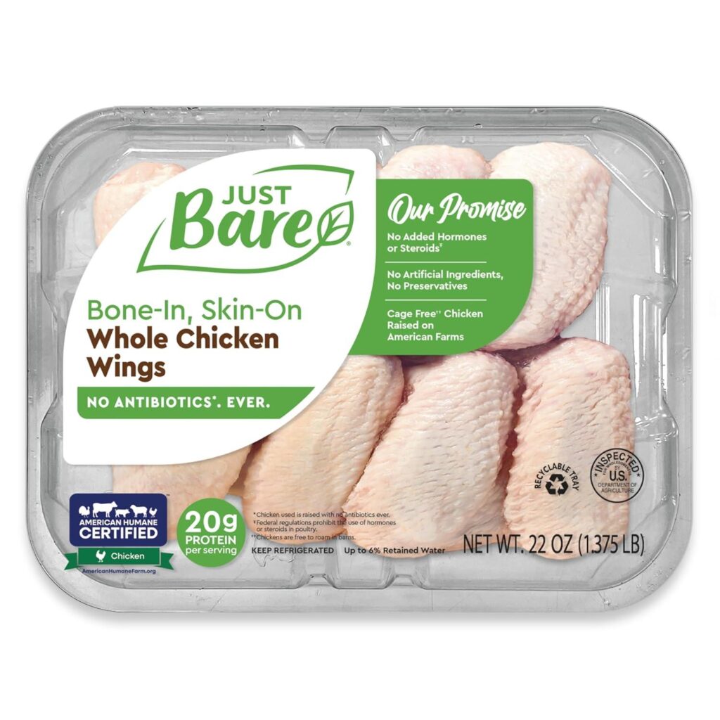 Best Chicken Wings – Just Bare® All Natural Fresh Chicken Whole Wings | Antibiotic Free | Bone-In | 1.375 LB Review
