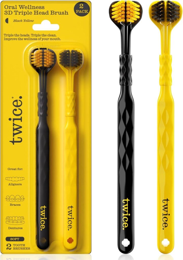 Best Toothbrush – Twice Twice Adult 3D Triple-Head Toothbrush Review