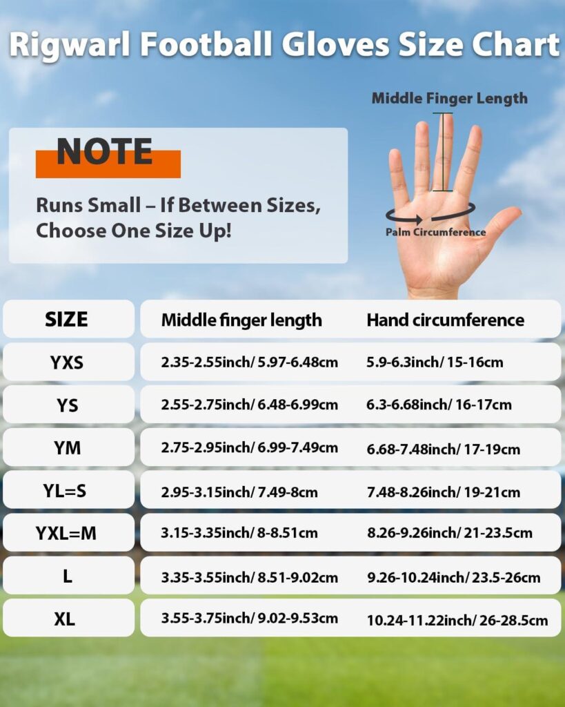 Best Football Gloves – RIGWARL Football Gloves Adult Men, Youth Kids Football Gloves with Super Sticky Grip Review