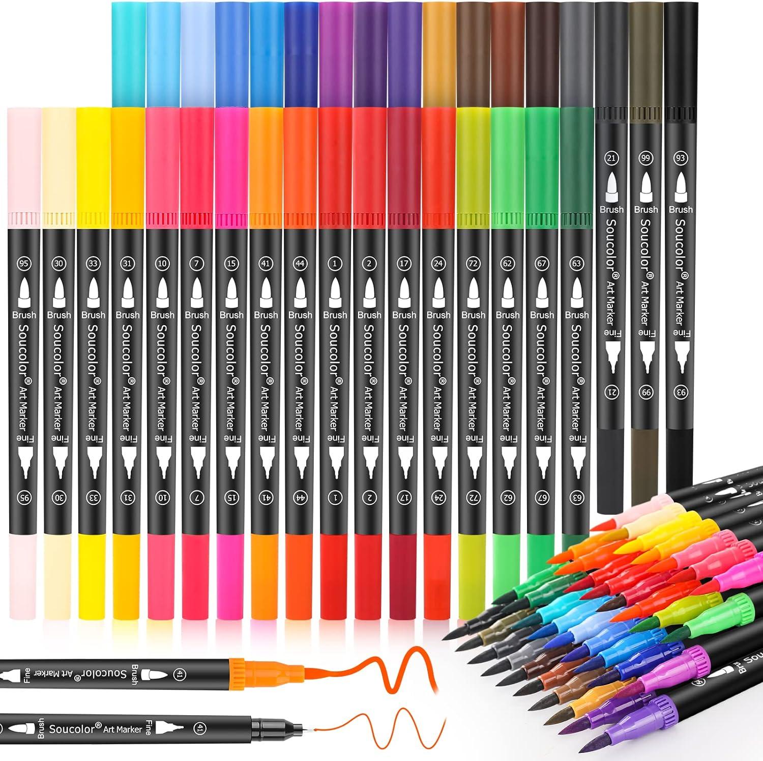 Brush Versus Fine: Soucolor's 34 Colors Tested for Coloring, School... A Surprising Find