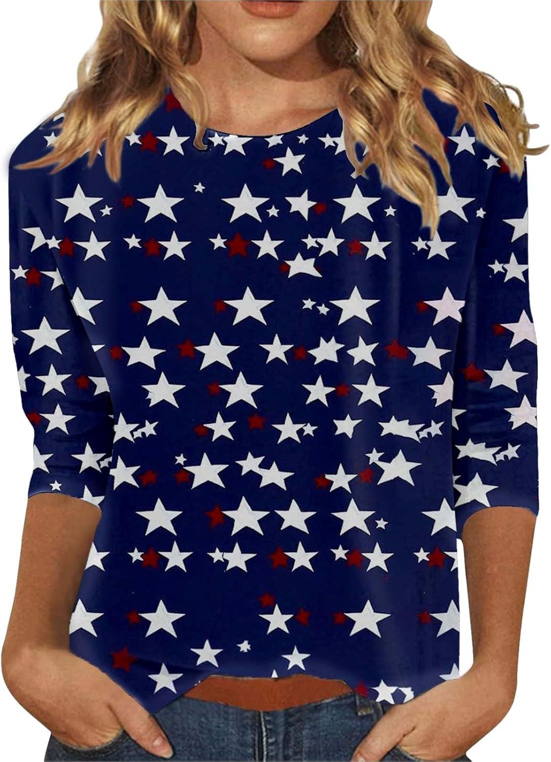 Surprising patriotic shirts tested: 3/4 sleeves, plus size... 4th of July style!