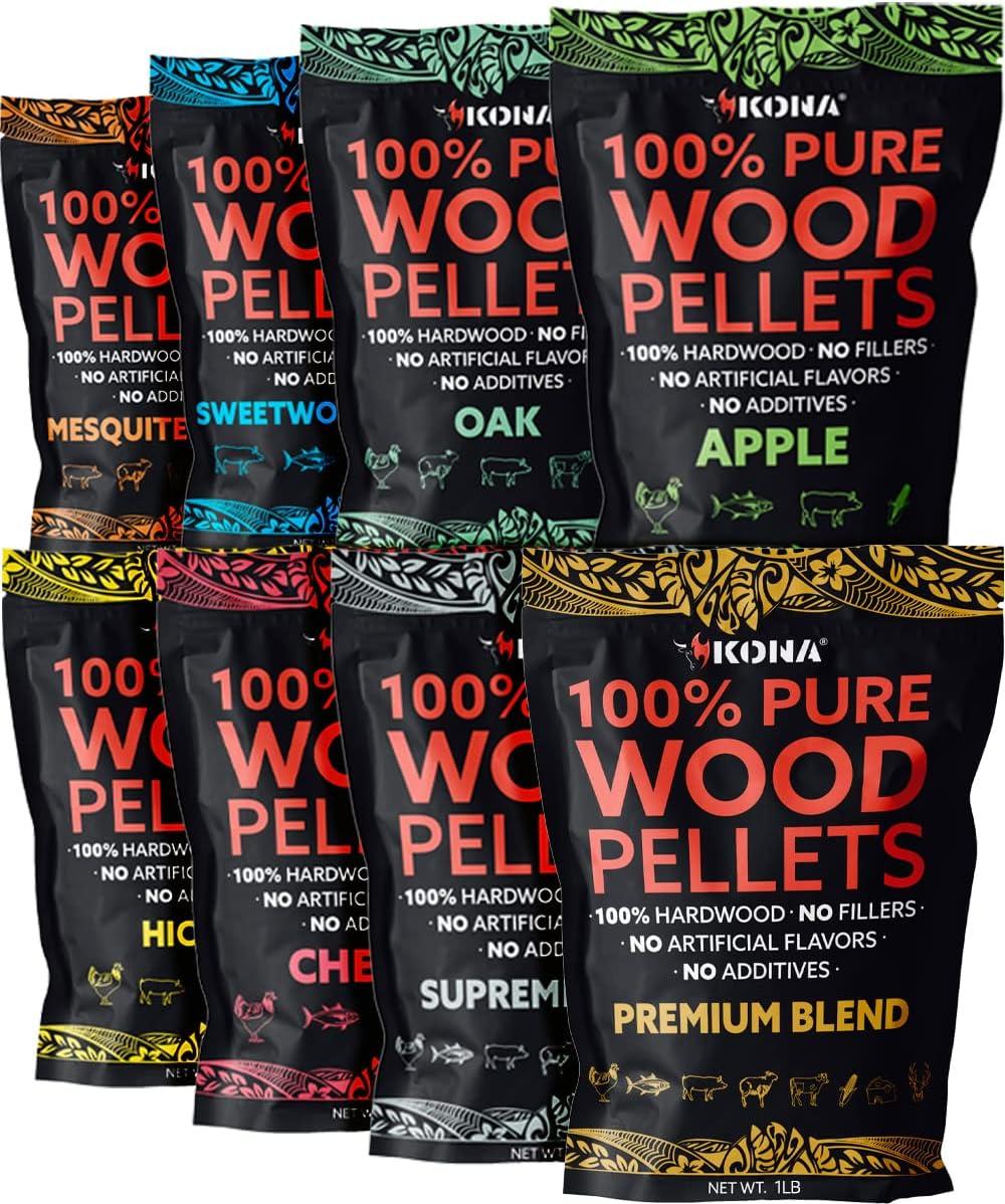 Kona Pellets Variety & 8 Bags: Tested Versus Ninja Grills... Surprising Smokiness!