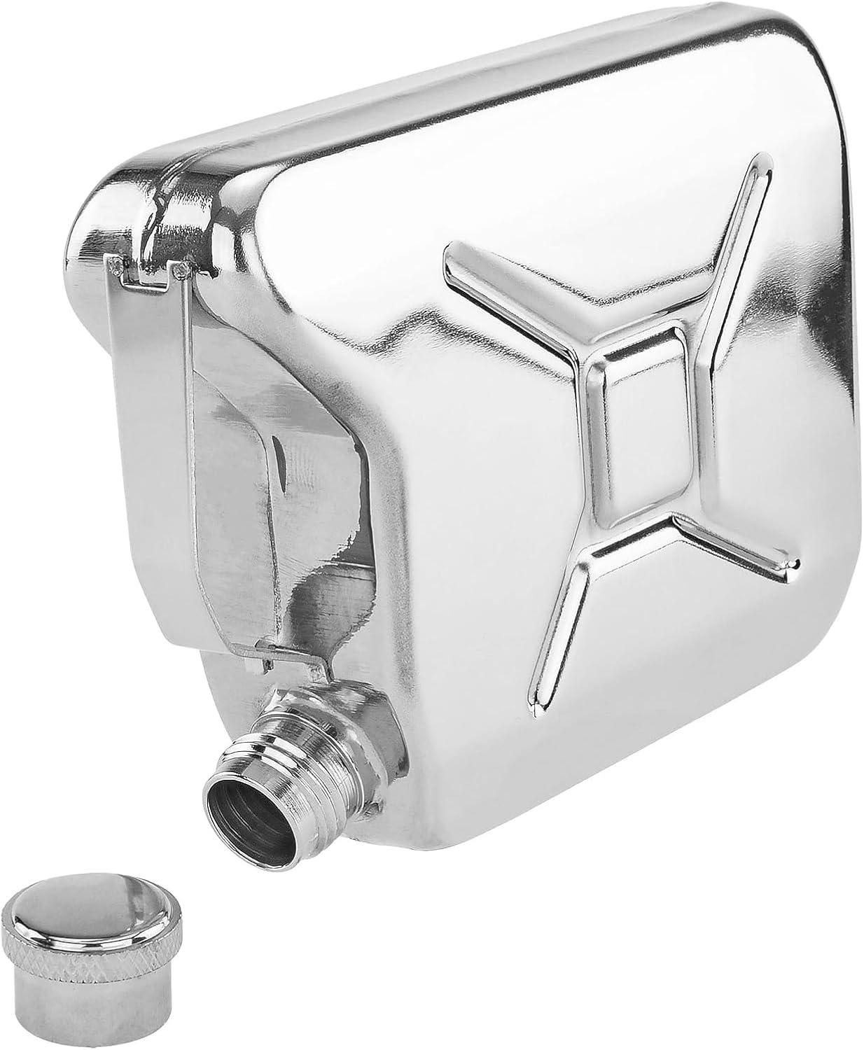 Funny Retro Flask Versus Gas Can: Tested Gift Insight... Silver Oddity
