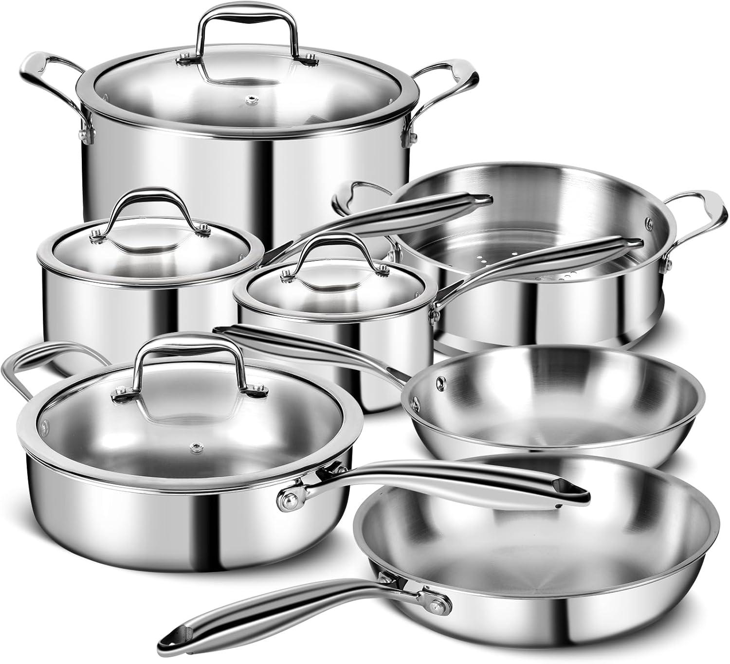 3 Ply Stainless Steel 11-Piece Cookware Showdown: Non-Toxic, Induction Tested