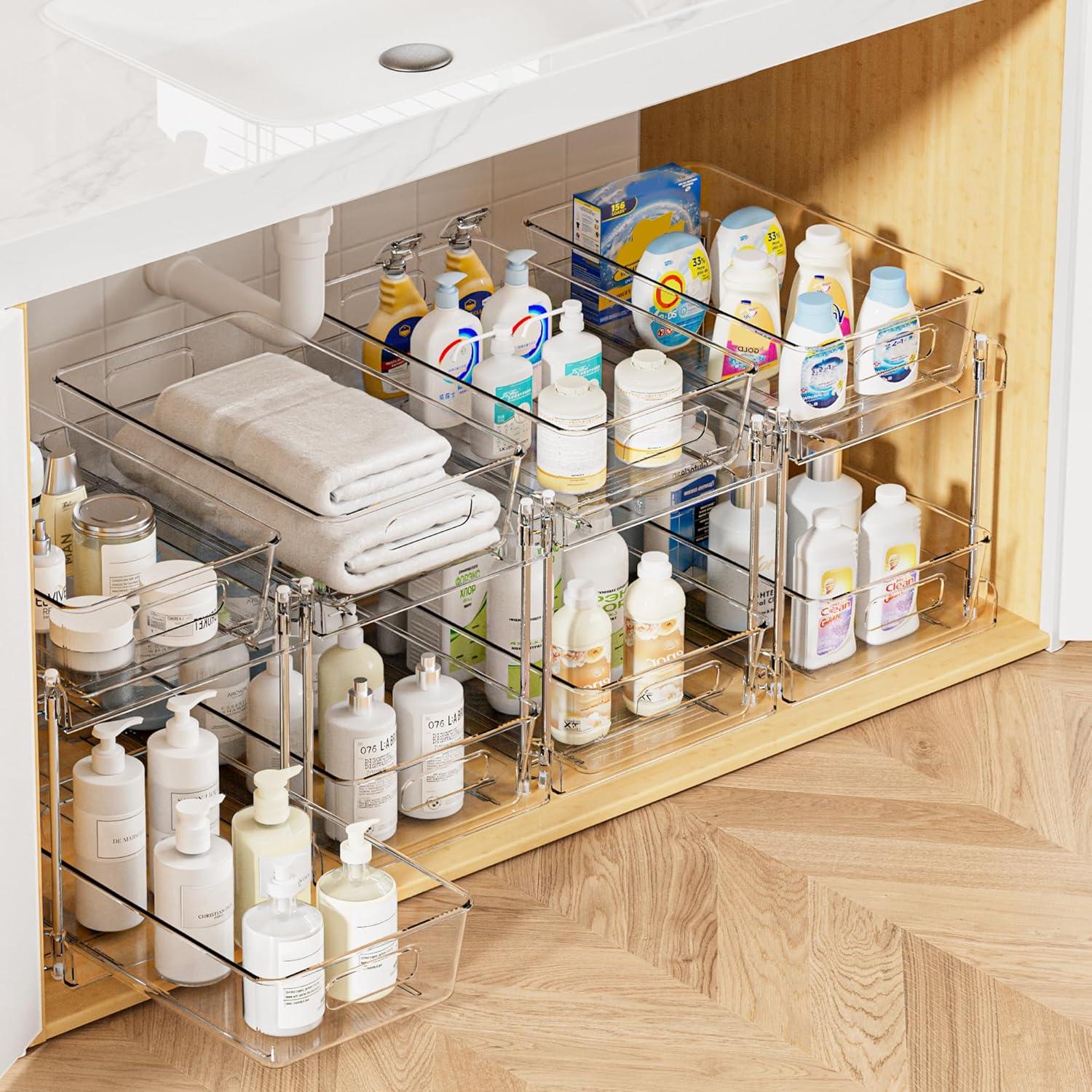 Vtopmart 4-Pack's 2-Tier, Clear, Vanity & Track Tested: Surprising Kitchen Storage Insight