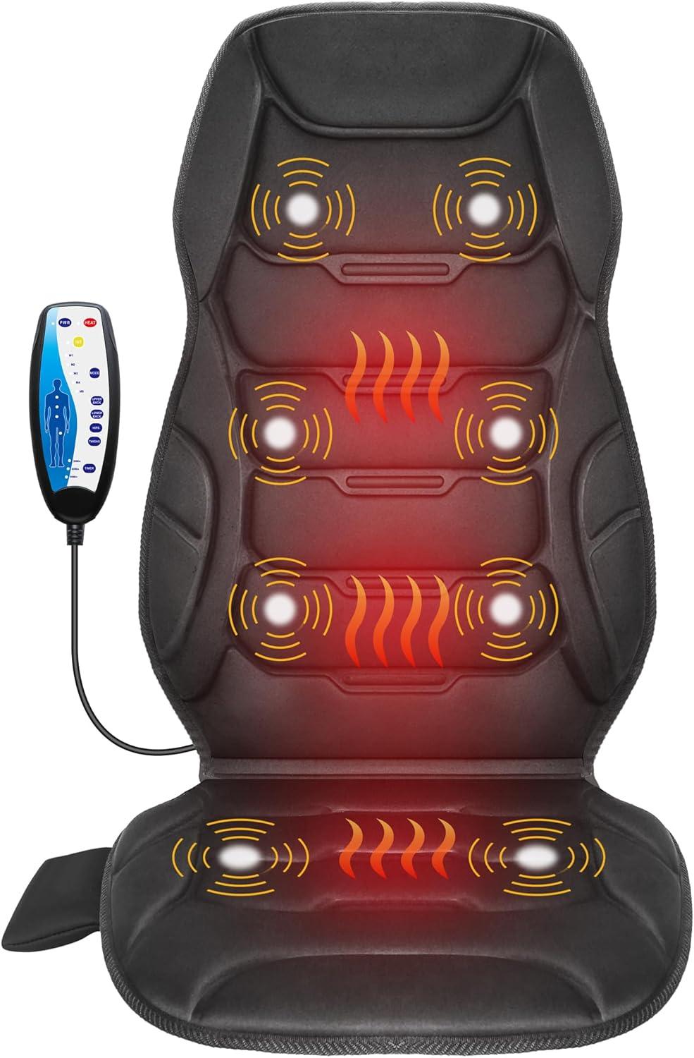 COMFIER Massage Seat Cushion: 8 Nodes, 5 Modes & Heat Tested for Home Office Comfort