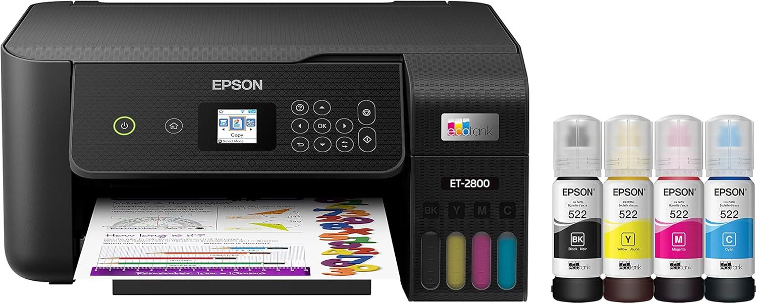 Epson EcoTank ET-2800: Cartridge-Free vs. Inkjet Printers - Surprising Scan & Copy Efficiency for Home Use