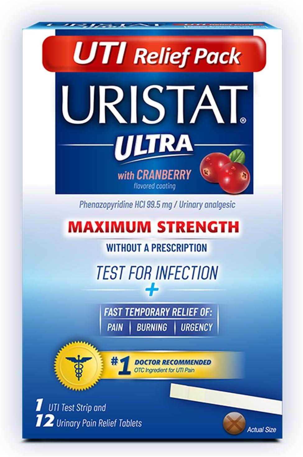 URISTAT Ultra UTI Relief Pak: Test Strip & 12 Tablets Tested, Surprising Quick Relief