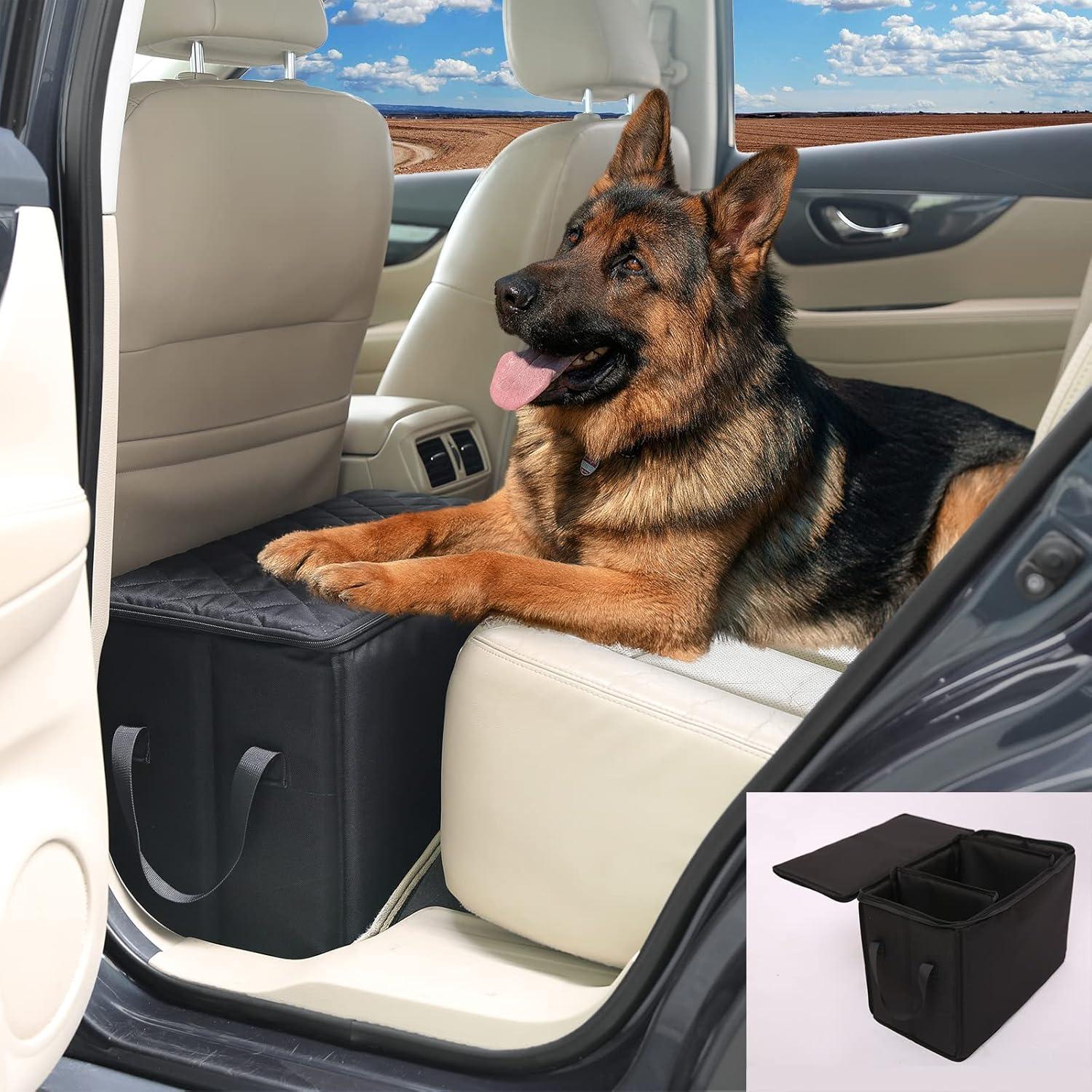 Versus: 200lbs Dog Car Seat Extender with Storage Prevents Falls