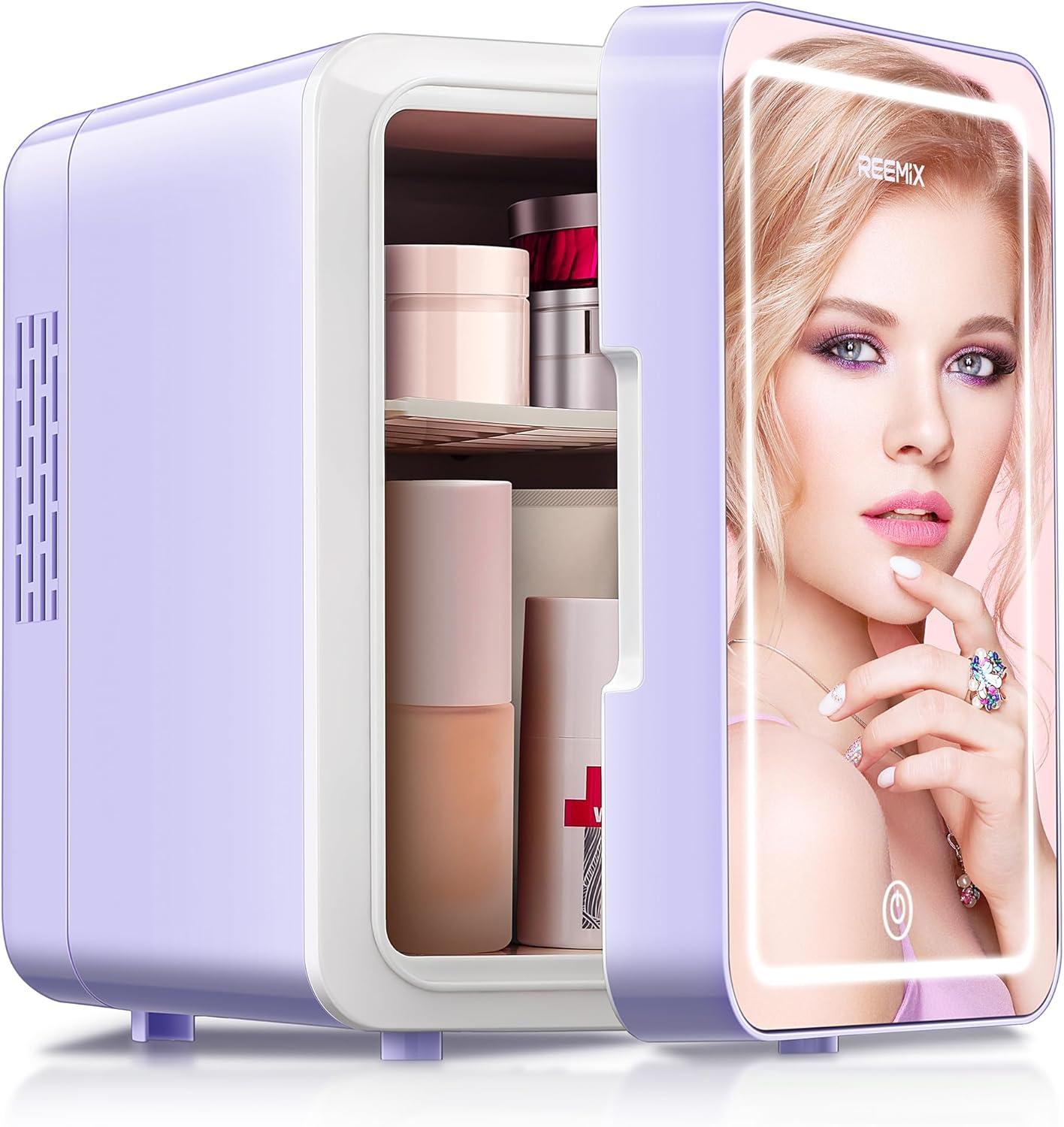 Skincare Fridge Showdown: Dimmable Mirror & Dual Temp Tested for On-The-Go Use