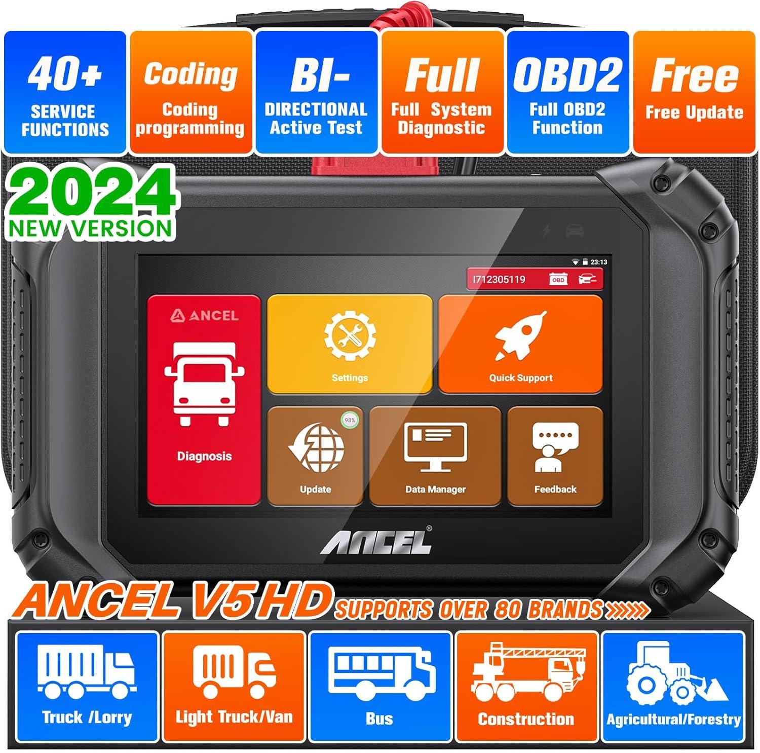 Showdown: ANCEL V5 HD, 2025 Elite Bidirectional, 40+ Resets for Truck Diagnostic Tools