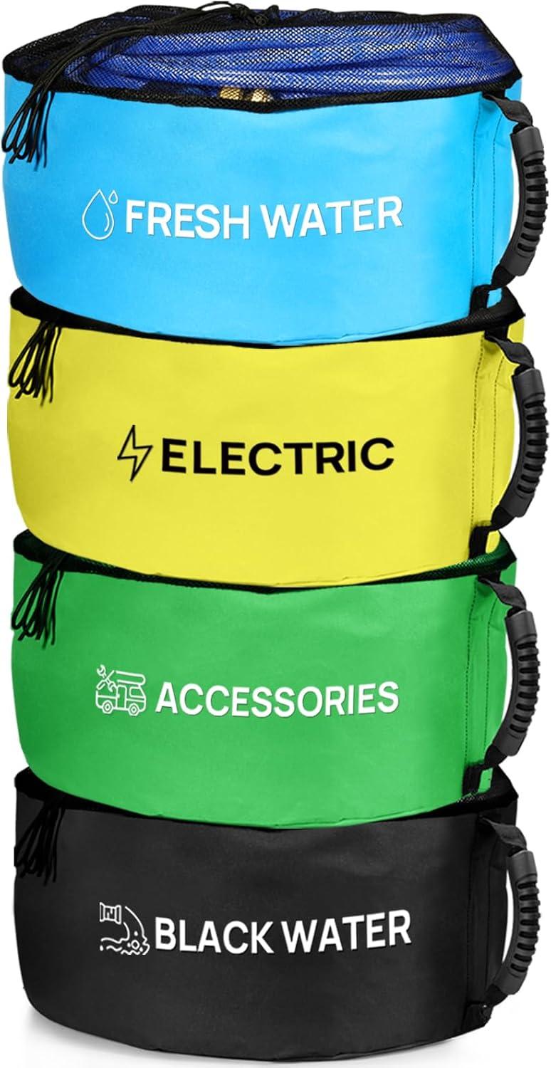 RV Accessories Showdown: 4 Pack Waterproof Tested vs. 4 Color Org. for Multi-Item Storage