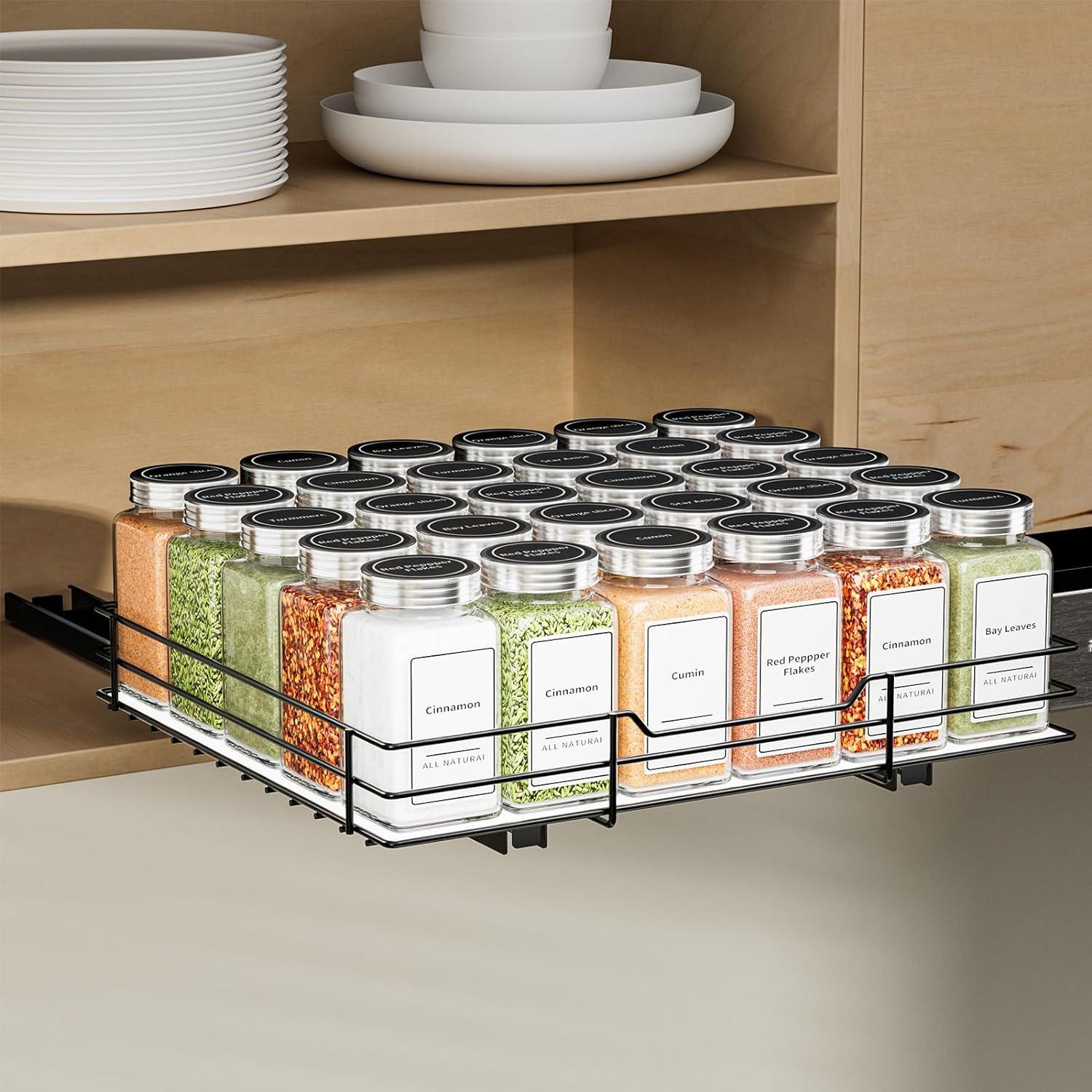 Spice Rack Showdown: 30-Jar Capacity Clutter-Free Kitchen Hack
