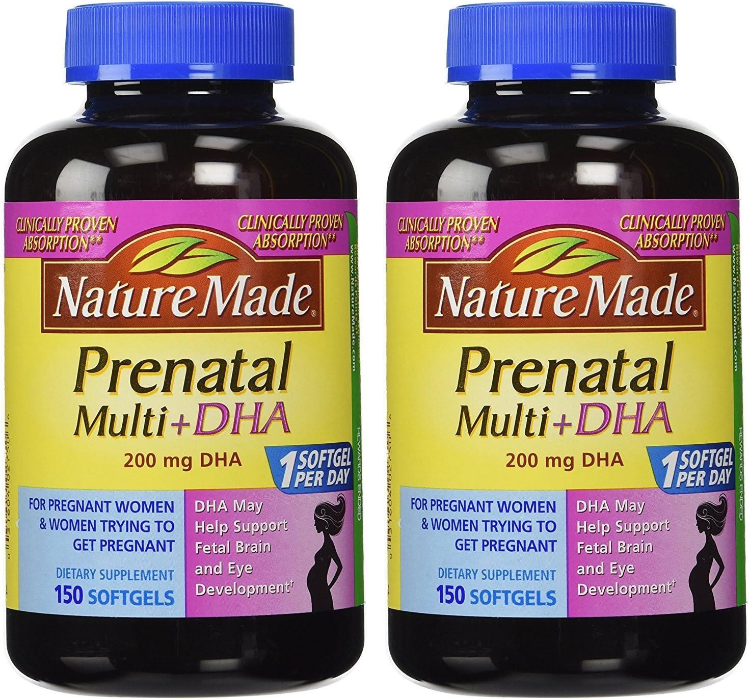 Nature Made Prenatal Multi's 200mg DHA vs 2-Pack Value Tested