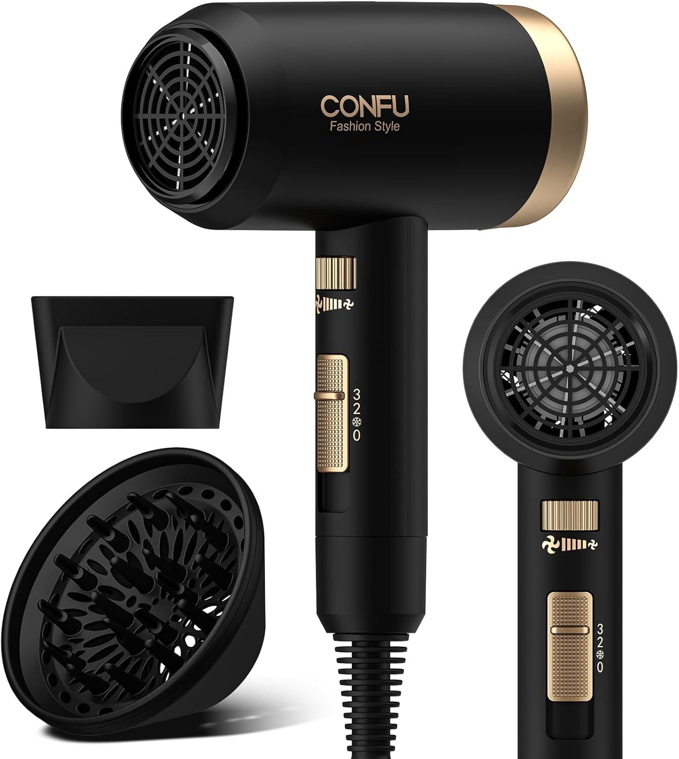 Surprising Hair Dryer Showdown: 21000PRM RPM vs Confu Diffuser, Negative Ions, and Curly Hair (Travel-Size)