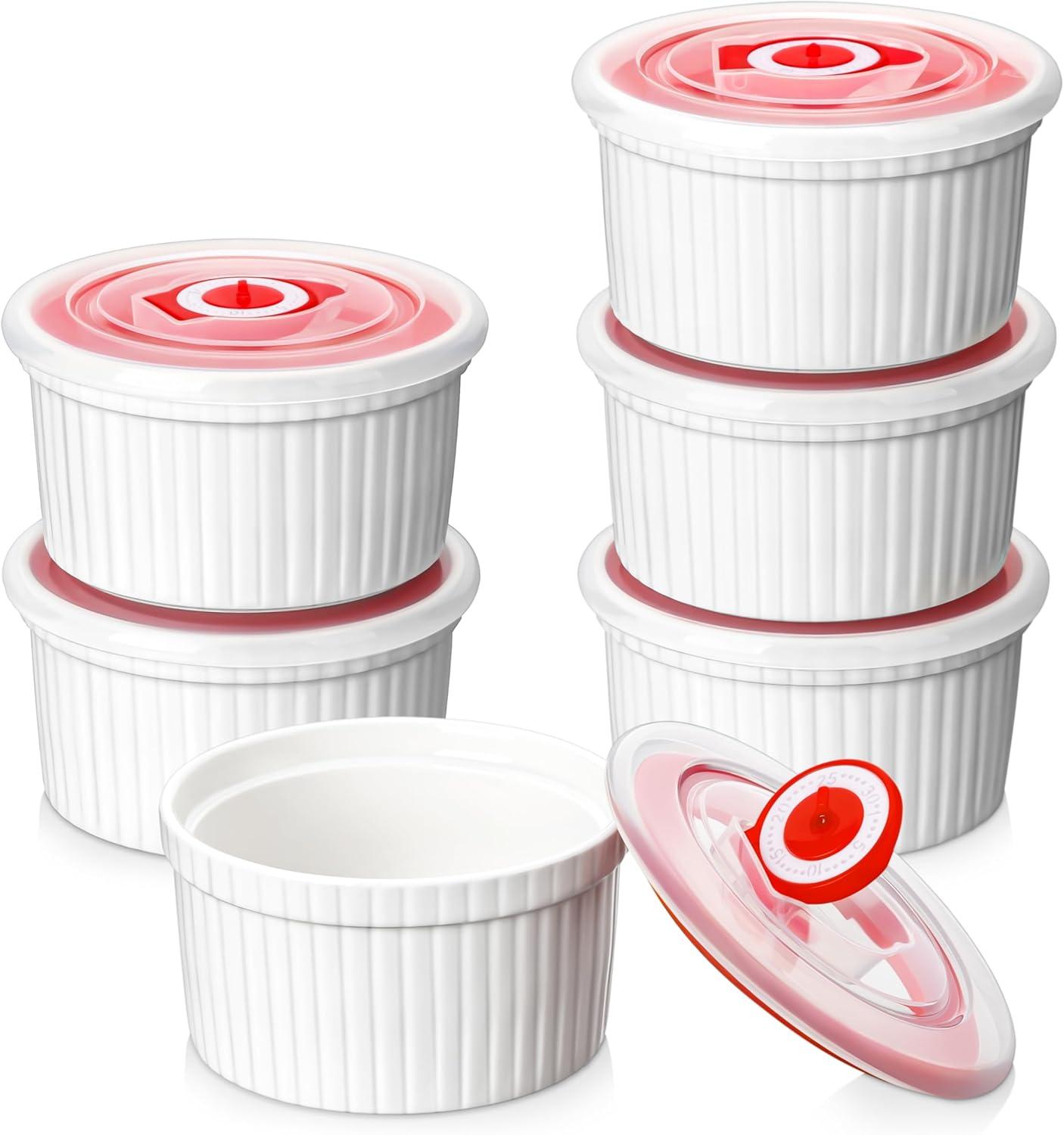 Malacasa Ramekins Showdown: Set of 6, White Porcelain, Dishwasher-Safe Bakeware