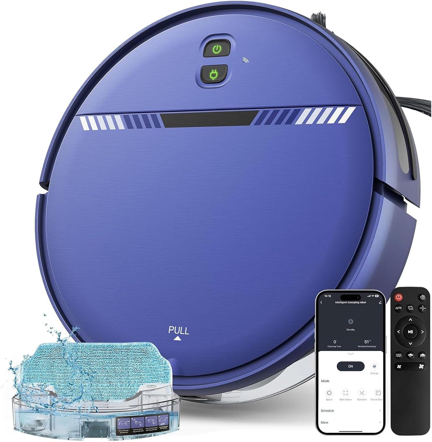 Smart Home Showdown: 2-in-1Robot Vacuum's WiFi, Self-Charging, Slim for Pet Hair Floors