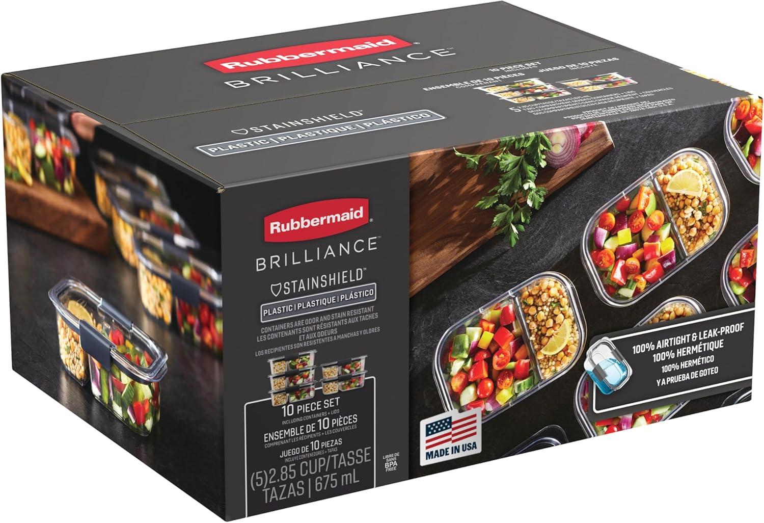 Rubbermaid Brilliance vs. 2-Compartment Food Storage: BPA-Free, 2.85 Cup, 5-Pack. Surprising Tested?