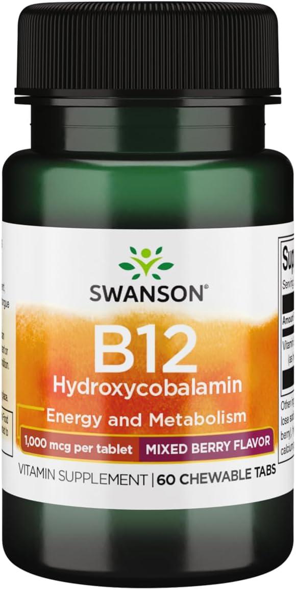 Swanson Supplemelts Vitamin B-12 2025 mcg 60 Chewables: Tested Bioavailability for Vegans