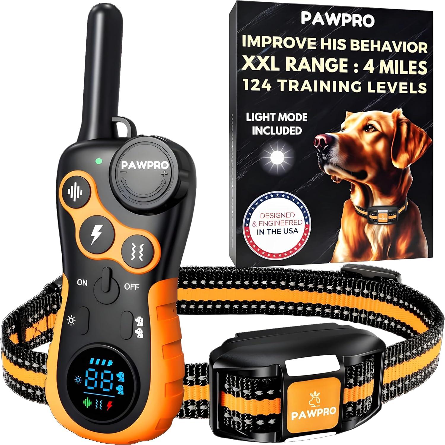 Compared: Dog Shock Collar with 4-Mile Range, Night-Light, & 124 Levels - Waterproof?