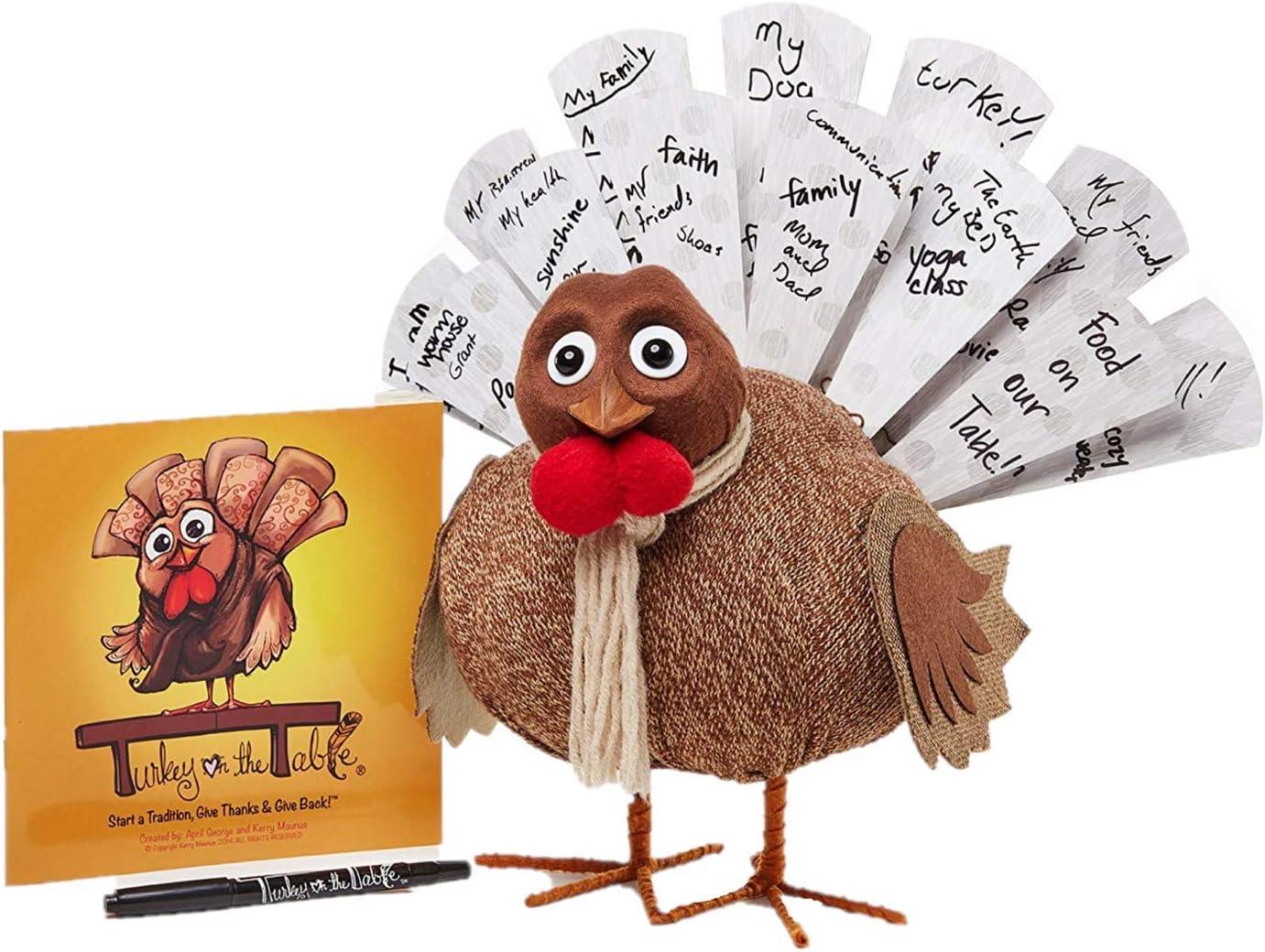 Compare Tested Thanksgiving Games & Feathers for Family Fun - Surprising Gratitude Kit with Book, Turkey, & 13 Double-Sided Feathers