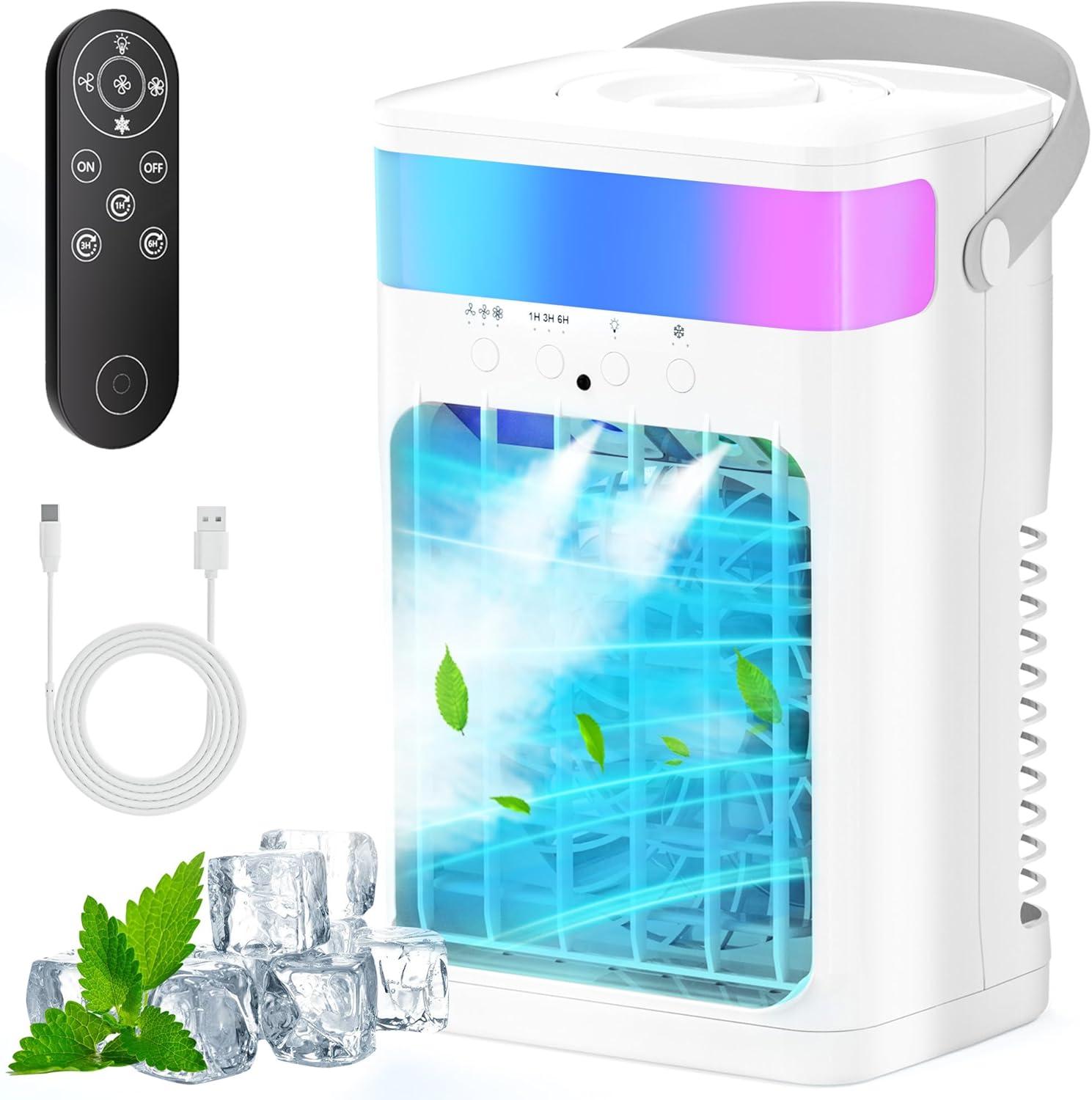 Portable AC Showdown: 3-Speed Coolers & 7-Color Lights - Summer Tested