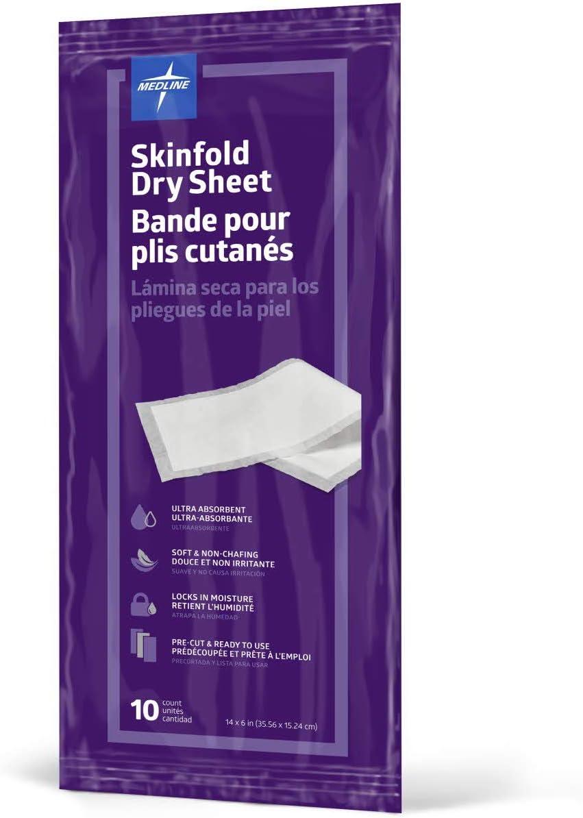Medline Skinfold Dry Sheets: Tested for Non-Chafing Comfort in Skin Moisture Management