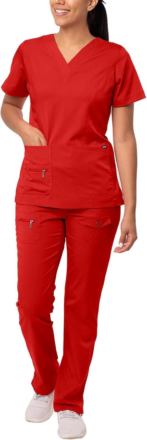 Adar's Tested Scrub Set Versus Trending Fitness: V-Neck Top & Pocket Pants