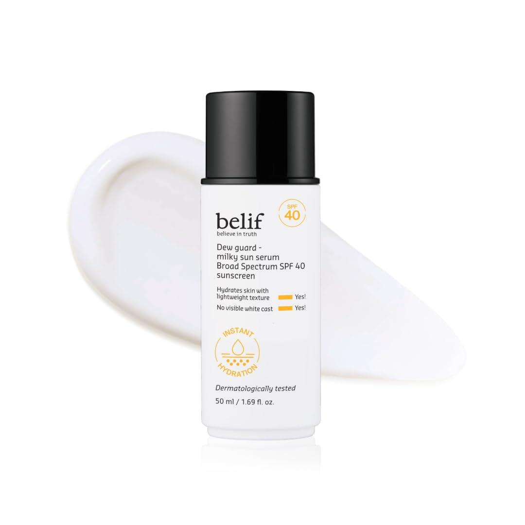 Comparing Belif Sunscreen: Lightweight Hyaluronic Serum – Surprisingly Tested for Makeup Grip… SPF 40!