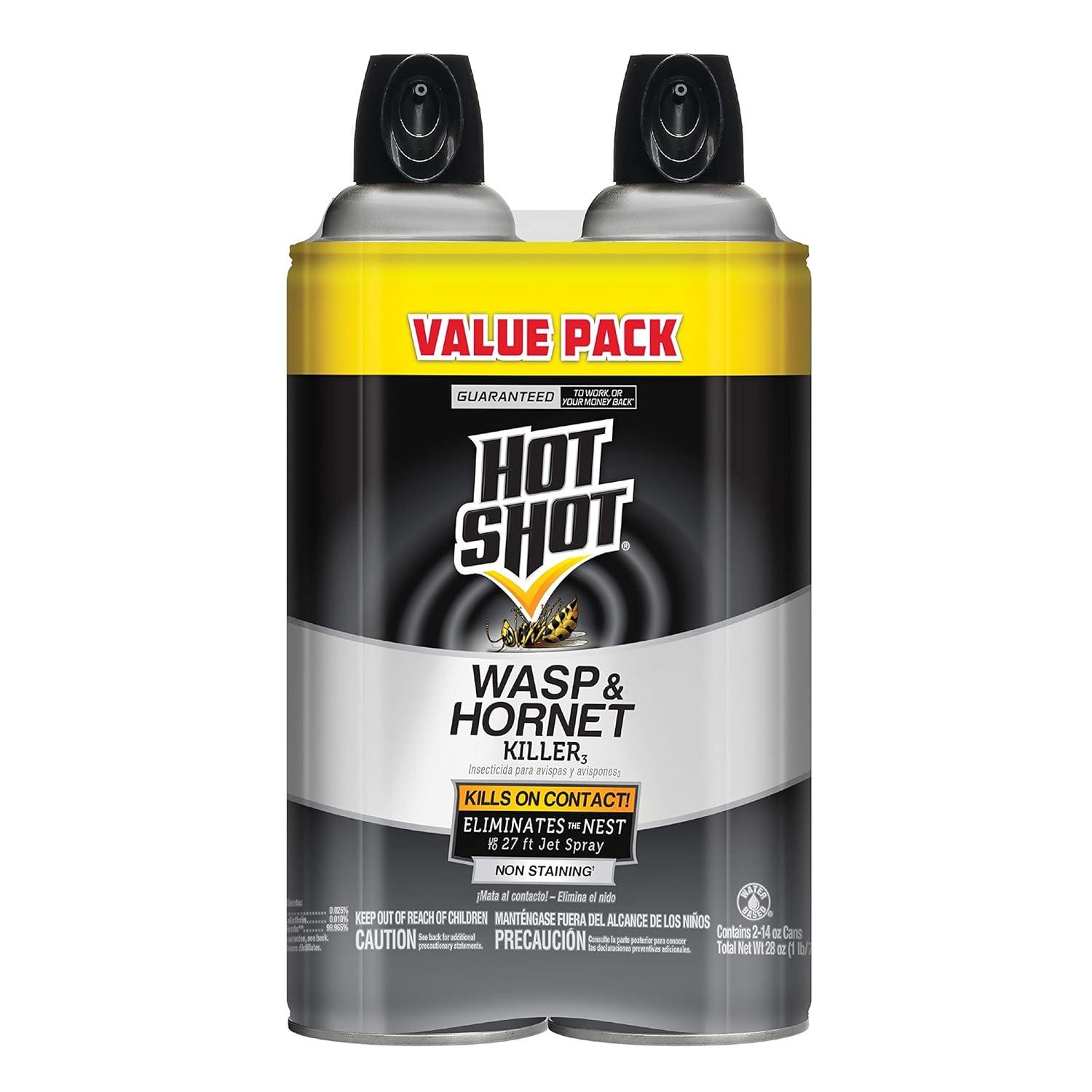 Hot Shot Spray Versus: Surprising Wasp Killer Benefit… 27-Foot Range & Nest Eliminates (2 Pack)
