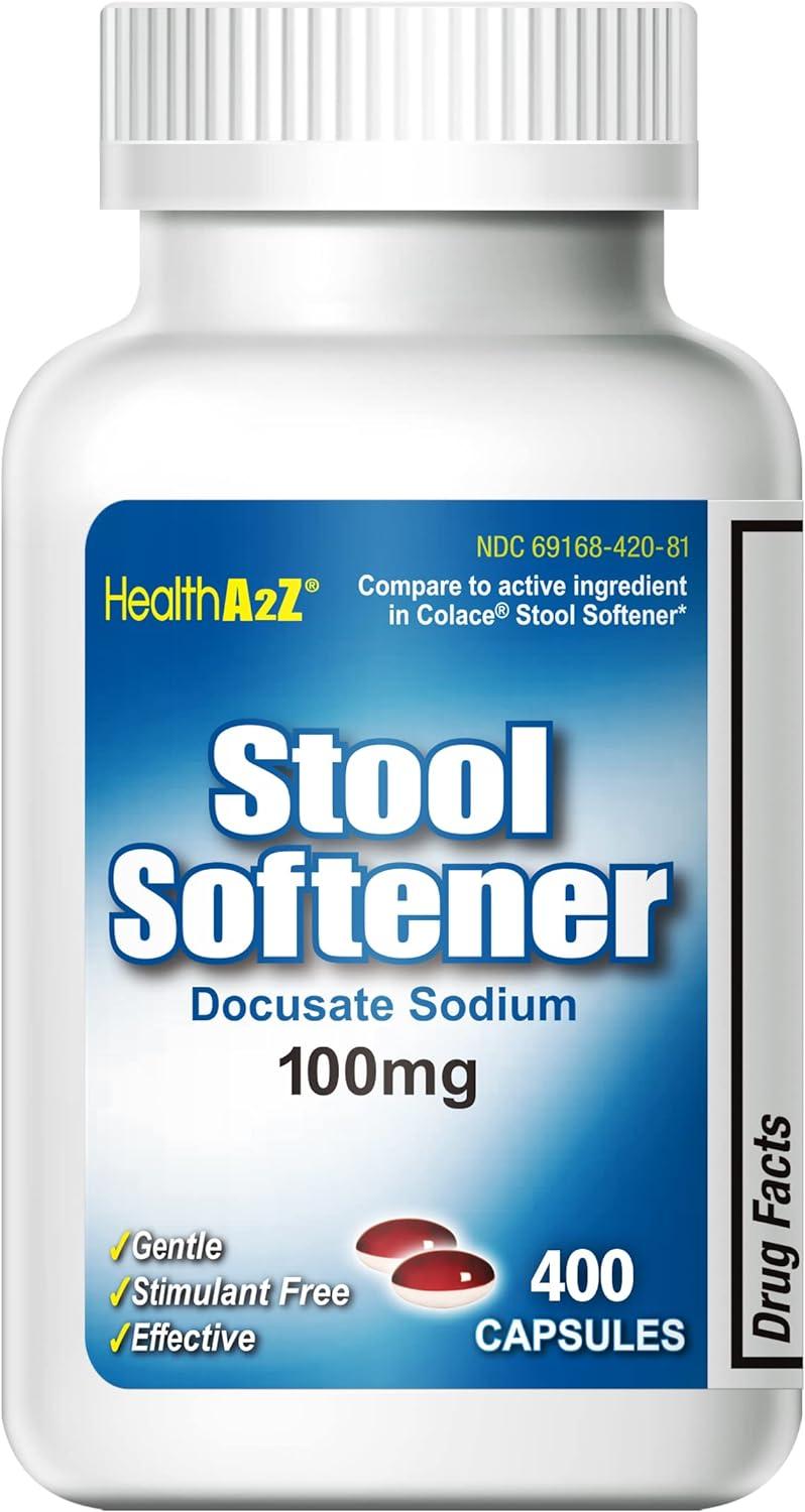 HealthA2Z Stool Softener Versus Surprising Relief... Docusate Gentle Capsules (400)