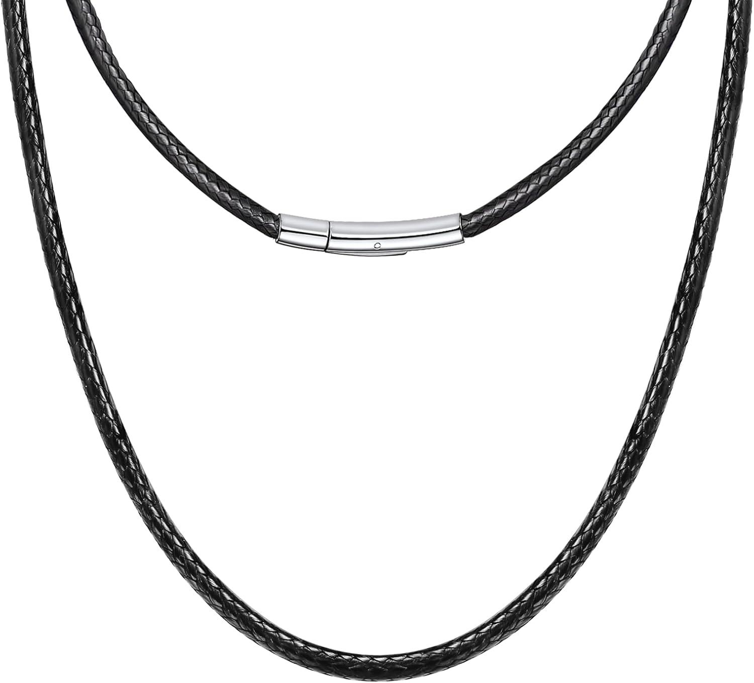 Leather Versus Steel: Waterproof, 3mm Braided Necklace Showdown For Stylish Buyers