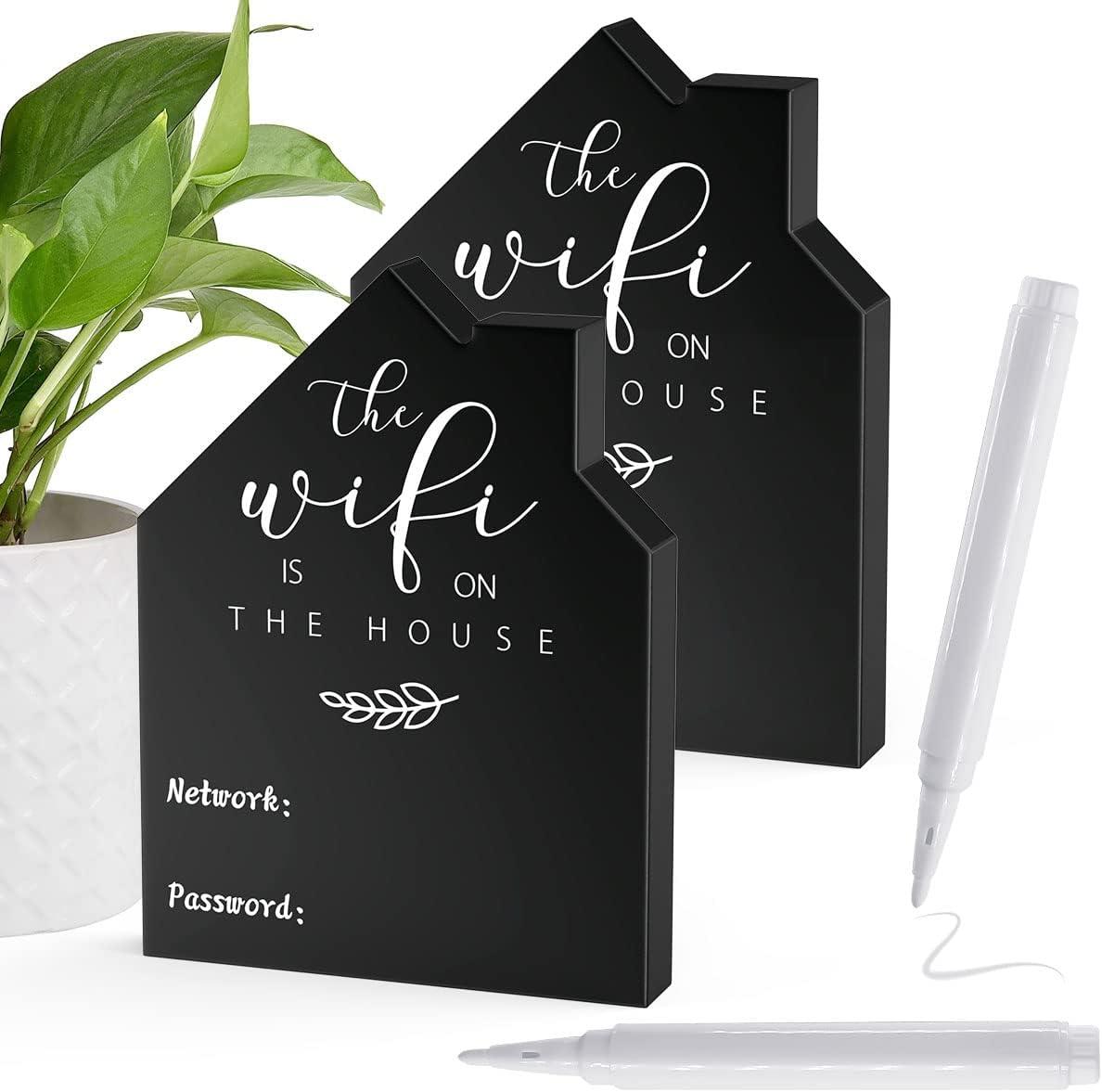 Elegant Home WiFi Sign: Tested Convenience, Charming Design…guests love it!