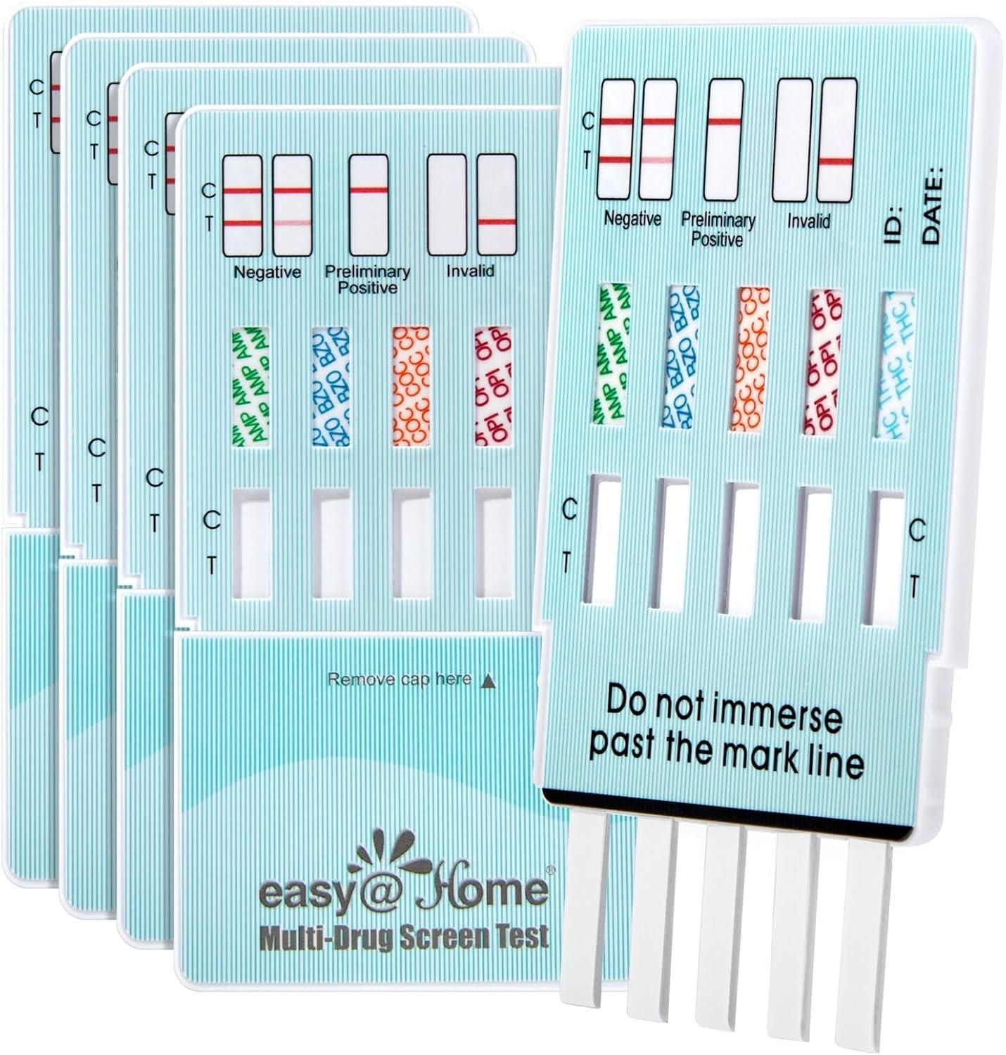 Easy@Home Test Showdown: Versus 5-Pack Drug Screen Insights... Fast, Easy urine (5_test) use case: Home kit_amphetamine Morphine surpriseNBC_alert